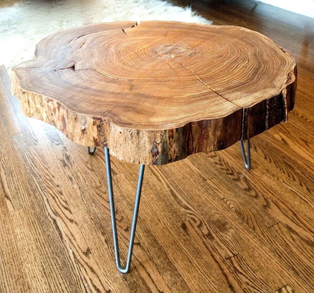 round live edge coffee table